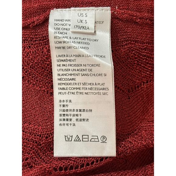 Free People Halter Neck Mini Dress Red Backless Sheer Front Button Crochet S - Picture 6 of 7